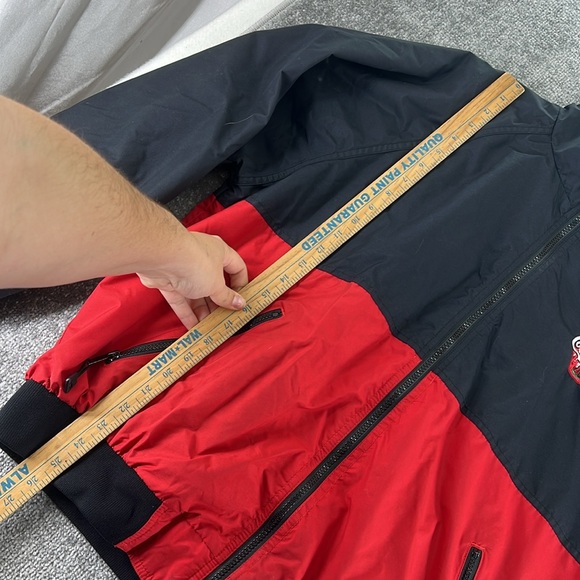 VTG Wearguard Coca Cola Long Sleeve Zip Up Jacket Red Black Mens XL Windbreaker - Picture 3 of 13